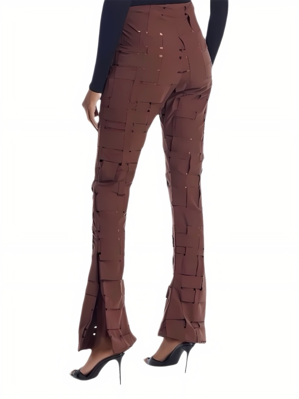 A.W.A.K.E. MODE Brown Architectural Slit Hem Pants EU 46 US 12 NWT